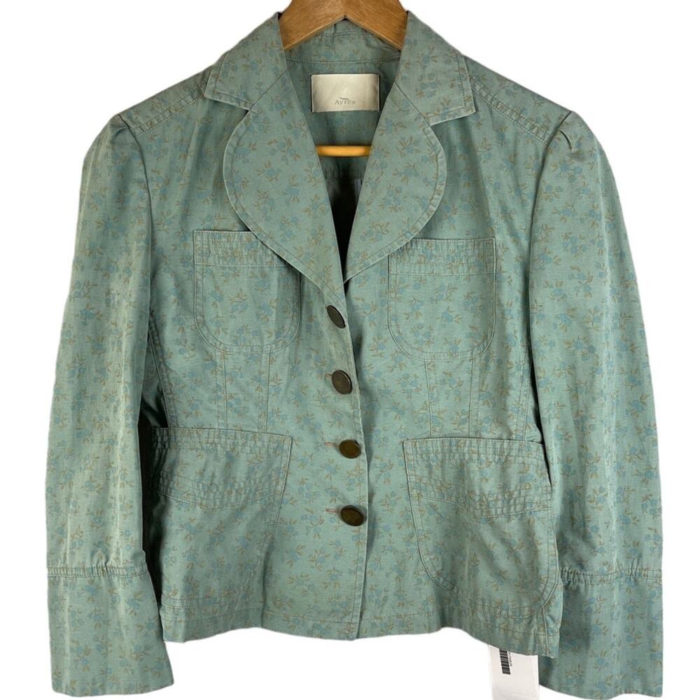 Ayres Designer‎ Cottage Core Lightweight Fitted Floral Blazer Size Medium
